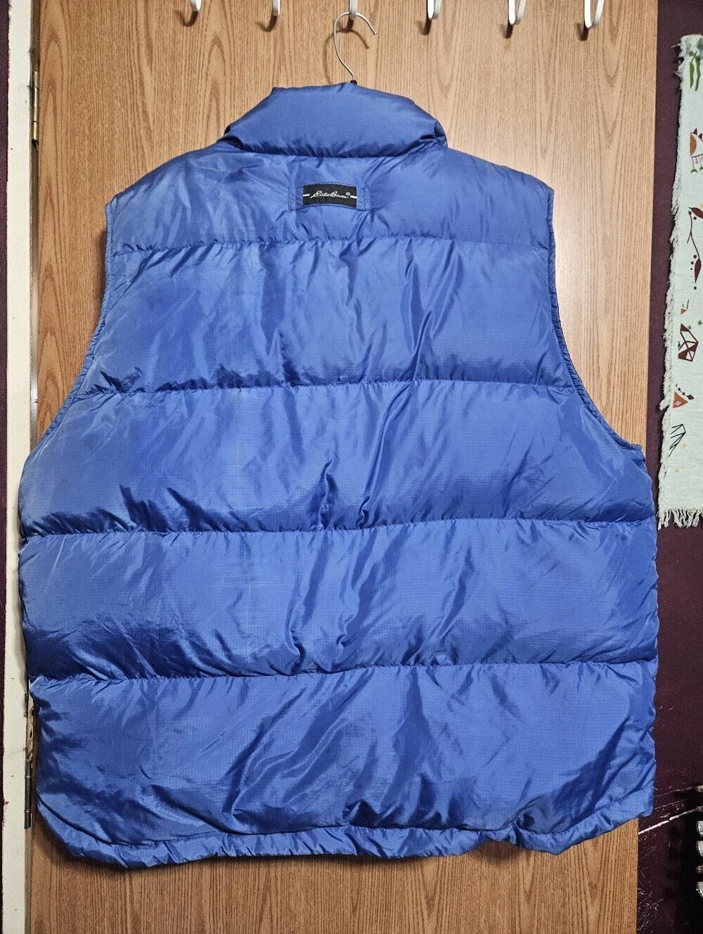 Eddie Bauer Mens Blue Puffer Vest Goose Down Size XL!